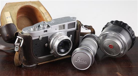 A Leica M-2 Rangefinder camera & accessories